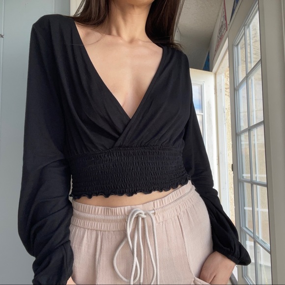 Cotton On Tops - 🛍✨SOLD✨Cotton on black crop top NWOT